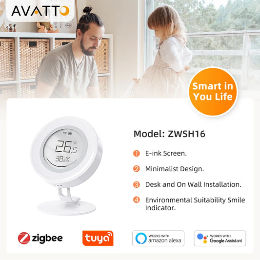 AVATTO ZigBee Smart Temperature and Humidity Sensor