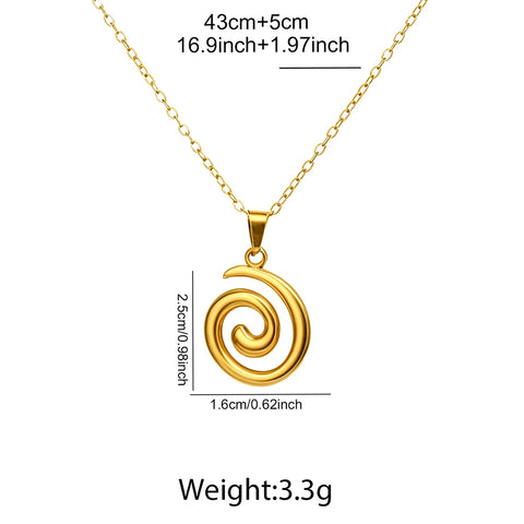 DGIDDK Stainless Steel Spiral Pendant Necklace for Women - Trendy Jewelry for Parties and Commuting