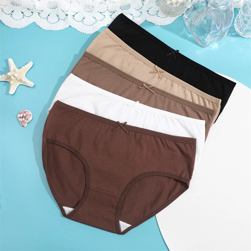 FINETOO 4Pcs Cotton Women's Seamless Plus Size Panties