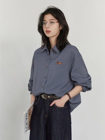 CHIC VEN Women’s Casual Embroidered Plaid Blouse