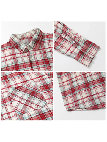 CHIC VEN Women's Cotton Shirt - Retro Color Blocked Blouse