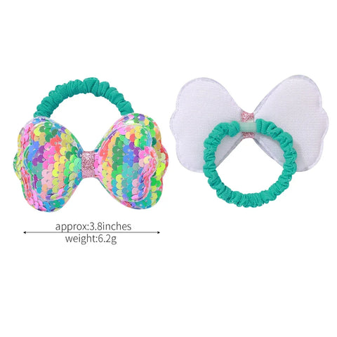 2 stuks elastische haarbanden met bloemenstrik voor meisjes en kinderen - schattige cartoon haaraccessoires