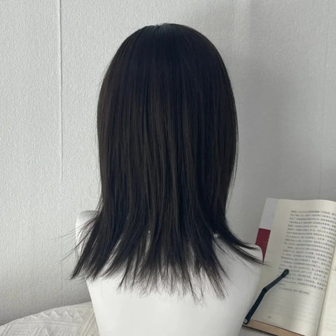 Y2K Black Medium Long Straight Hair Wig