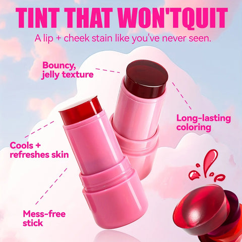 Multi-purpose Jelly Blush Stick for Lips and Cheeks