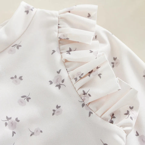 Tregren Kids Baby Meisjes Lange Mouwen Bloemen Geruit Badpak