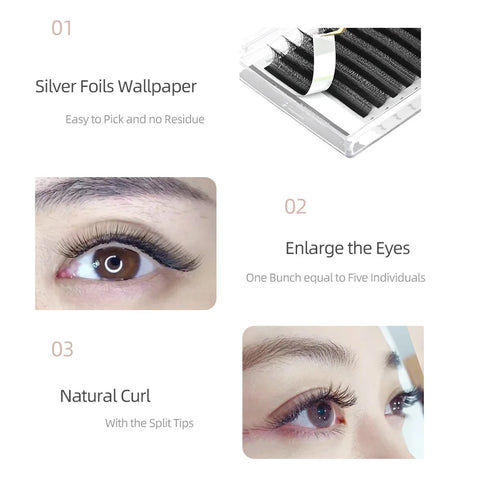 NAGARAKU 5D W Shape Big Bundle Eyelash Extension – Mega Volume Premade Fans