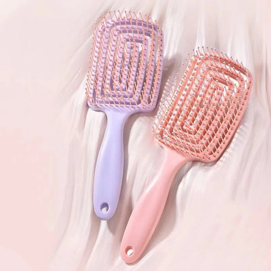 1Pcs Elastic Massage Comb - Hollow Out Hair Brush for Scalp Massage & Quick Detangling