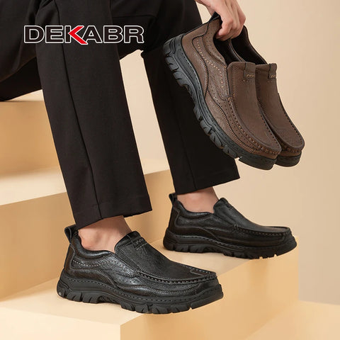 DEKABR Neue Frühlings-Herrenschuhe aus Kuhleder 