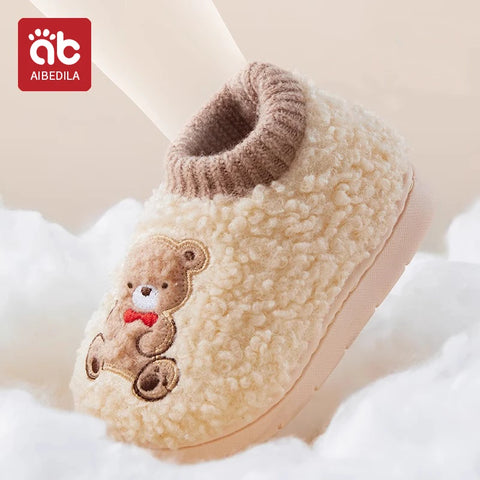 AIBEDILA Winter Kinder Dikke Warme Pantoffels