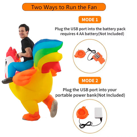 Colorful Rooster Inflatable Costume for Parties