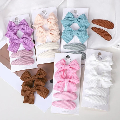 Set van 4 schattige BB-clips en strikken voor babymeisjes - handgemaakte haaraccessoires 