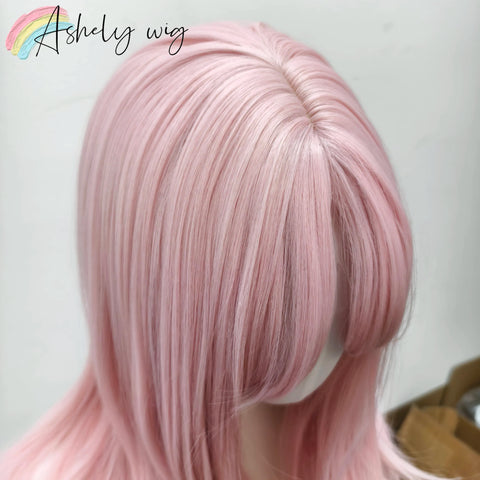 Ashley Pink Wig with French Bangs