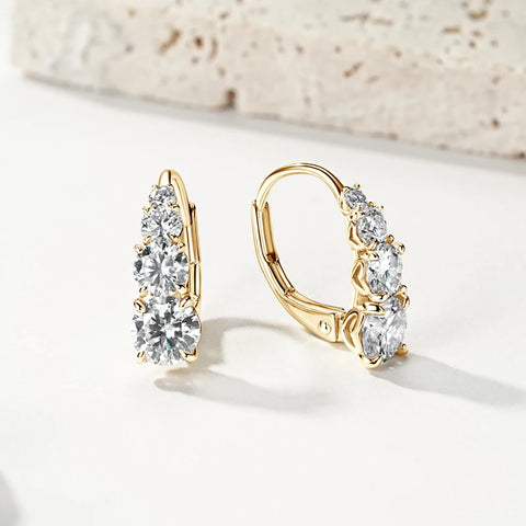 IOGOU Luxury Moissanite Hoop Earrings – 1.86CT 925 Sterling Silver Vintage Style