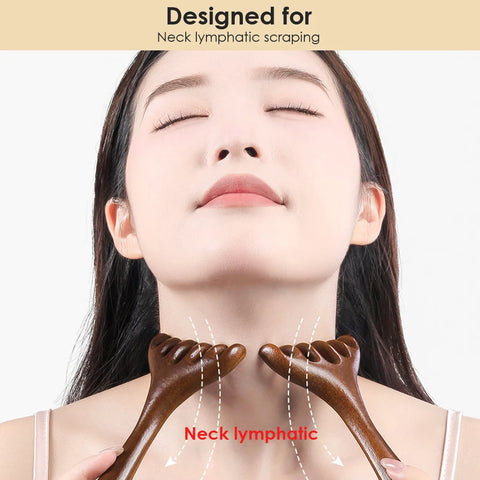 Wooden Meridian Massage Comb - 6-Claw Head Massager for Blood Circulation & Relaxation