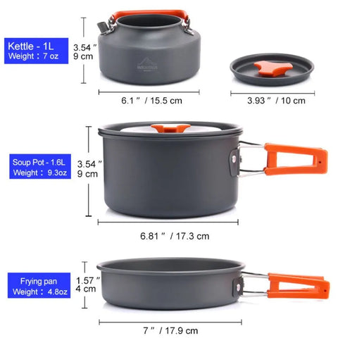 Widesea Camping Tableware Outdoor Cookware Set - Essential Gear for Hiking, Picnics, and Travel