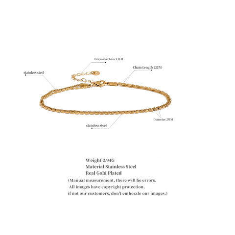Yhpup Classic Double Layer Exquisite Chain Stainless Steel Stylish Anklet for Women - Trendy Summer Charm in Gold and Silver