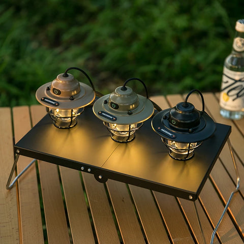 PACOONE Retro Portable Camping Lantern - IPX4 Waterproof Emergency Light for Outdoor Adventures