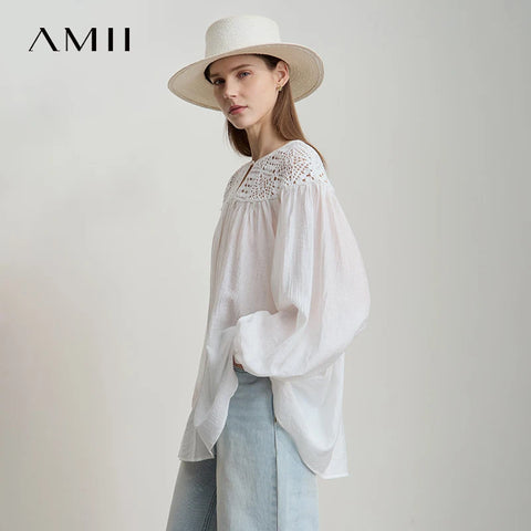 AMII Spring Casual Blouses for Women 2025