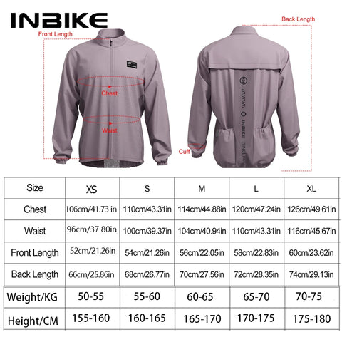 INBIKE Long Sleeve Women’s Windbreaker Cycling Biking Jacket - Lightweight, Windproof with Pockets