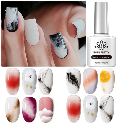 BORN PRETTY 10ml Clear Blooms Gel Polish for Marble Nail Art