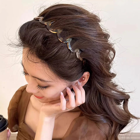 Korean Women Hair Comb Non-Slip Headband - U Shape Hair Hoops with Fixed Teeth