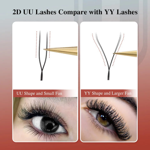 NAGARAKU U Shape YY 2D UU Soft Light Natural Eyelash Extensions