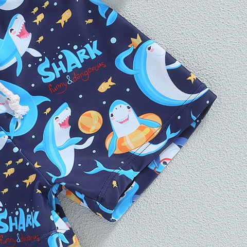 Tregren Toddler Boys Swim Trunks Shark Print