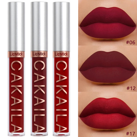 Dark Red Matte Lip Gloss - 18 Color Velvet Lip Glaze, Long-Lasting & Waterproof Liquid Lipstick for Women