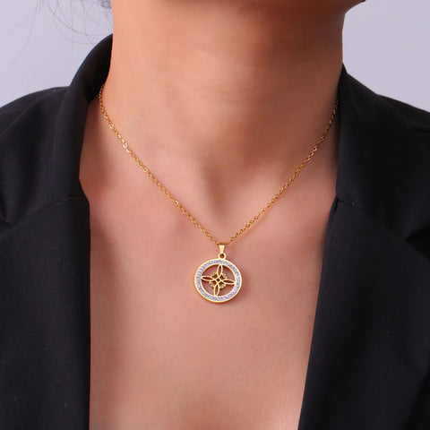 Skyrim Witchcraft Witch Knot Necklace - Stainless Steel Amulet with Clear Zircon Pendant | Perfect Wicca Jewelry Gift