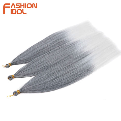 28" 3PCS Ariel Straight Pony Hair Bundles - Ombre Silver Grey