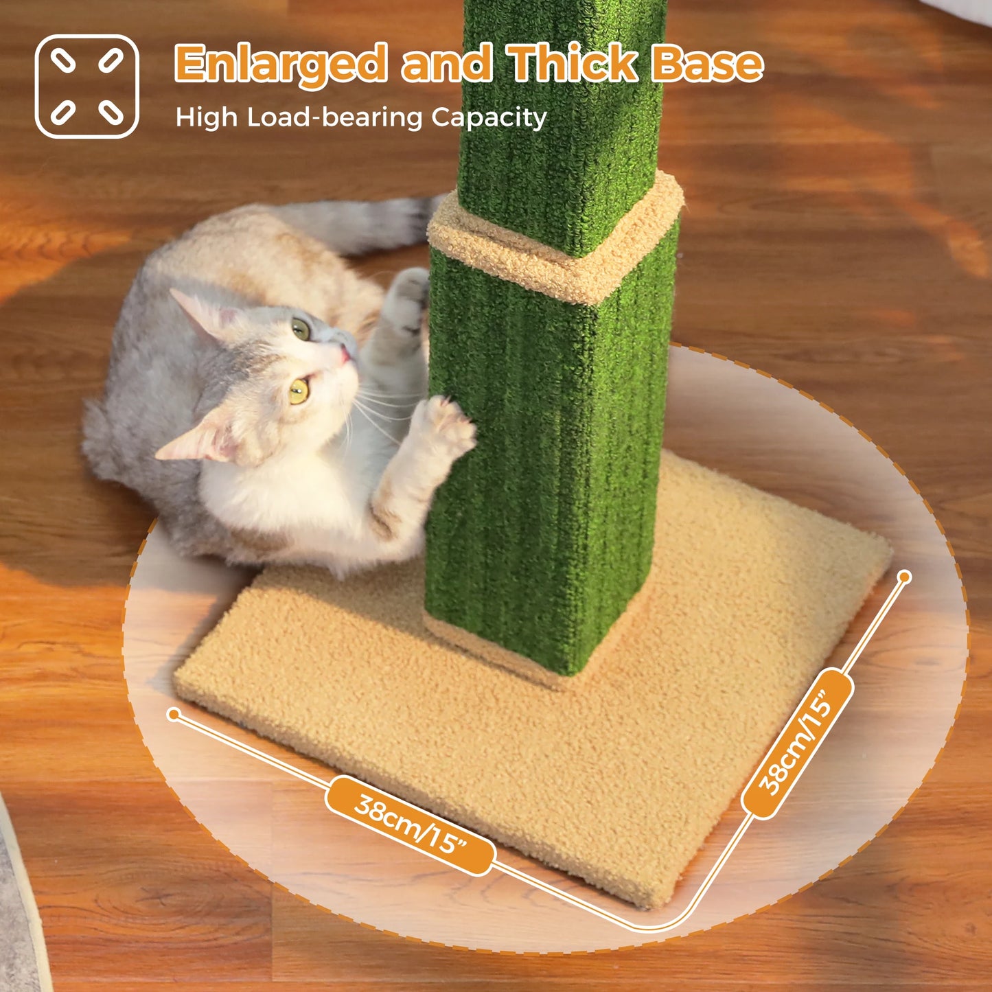 Large Cat Scratching Post for Indoor Cats - Ultimate Scratch Post with Sisal and Dangling Ball