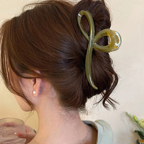 Elegant Jelly Color Bow Hair Claw - Stylish Hair Accessory for Women and Girls
