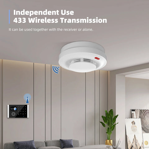TAIBOAN 433MHz Wireless Smoke Sensor Alarm