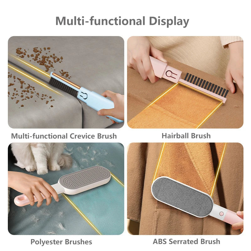 4-in-1 Portable Lint Remover and Pet Hair Brush - Manual Fluff Remover for Clothes and Carpets