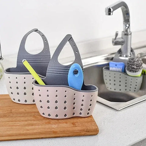 Home Storage Drain Basket - Verstelbare keukengootsteenhouder voor zeep en spons