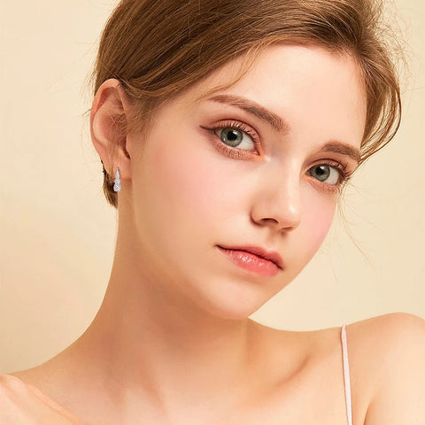 IOGOU Luxury Moissanite Hoop Earrings – 1.86CT 925 Sterling Silver Vintage Style