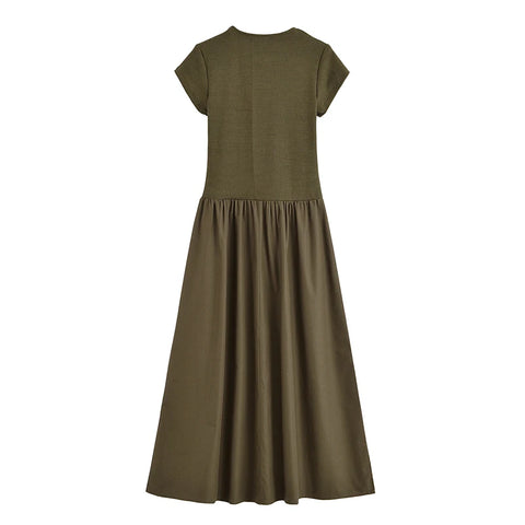 TRAF 2025 Pleated Long Dresses for Women