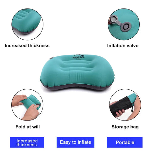 Widesea Portable Inflatable Pillow - Compact Camping Air Cushion for Outdoor Comfort