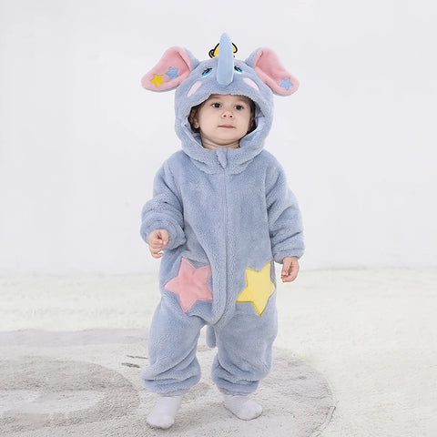 Kigurumi Lovely Elephant Newborn Baby Bodysuit