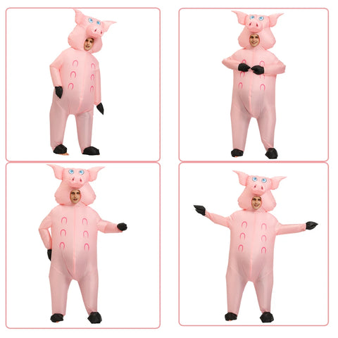 Adult Pink Pig Inflatable Costume for Parties