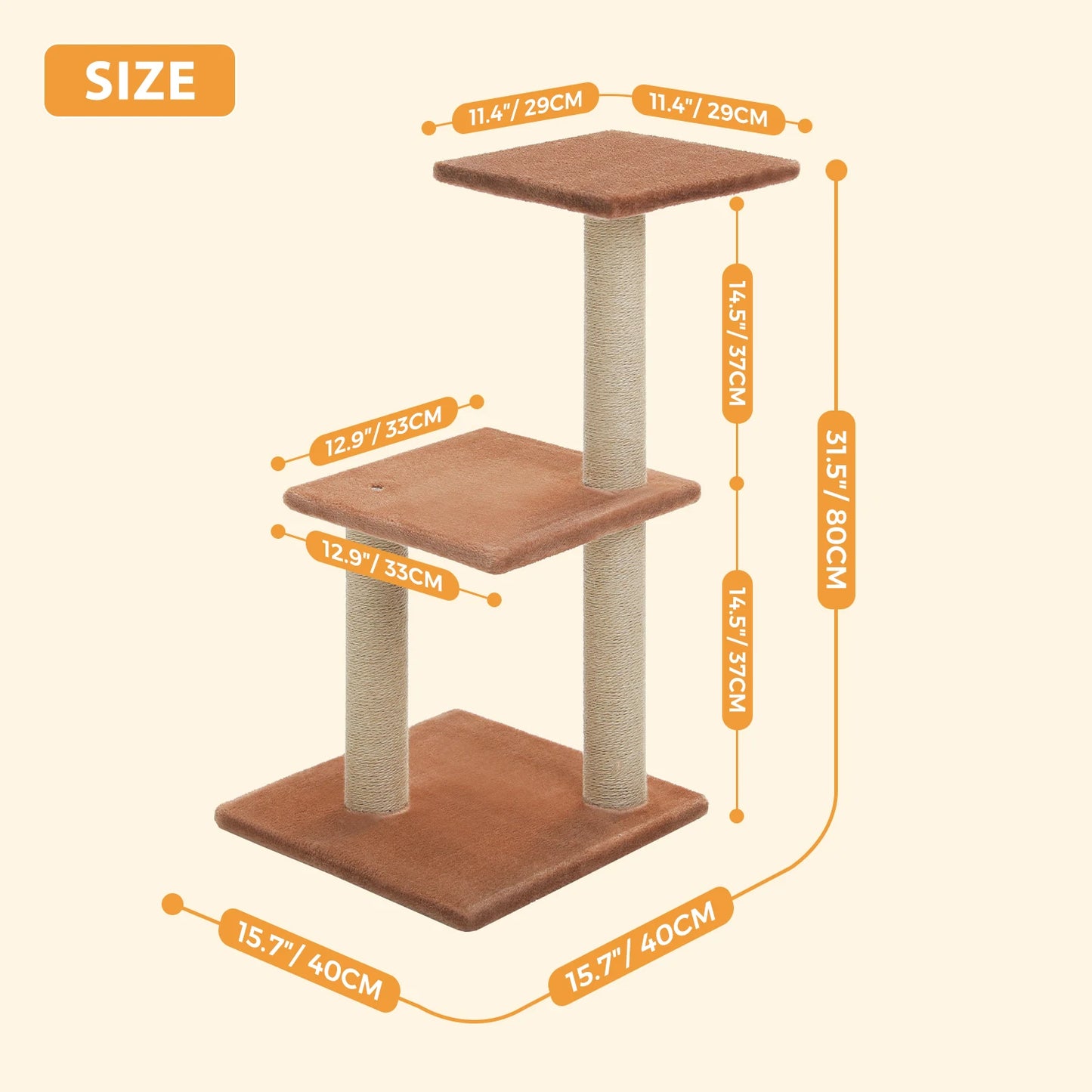 Cat Tree Tower for Indoor Cats - 2 Styles with Scratching Posts, Hammock, and Removable Top Perch - Grey
