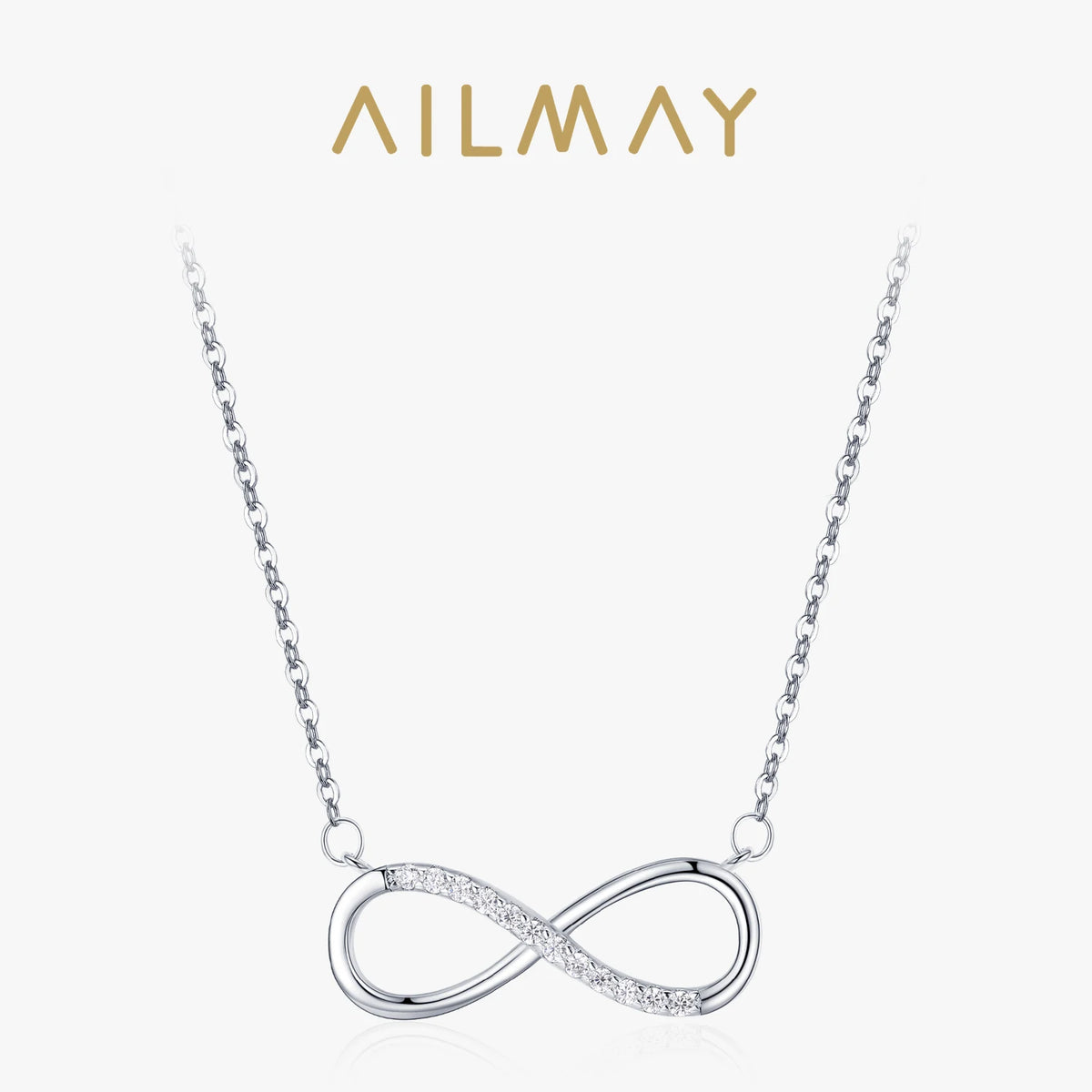 Ailmay 100% 925 sterling zilveren oneindige liefdeshanger ketting 