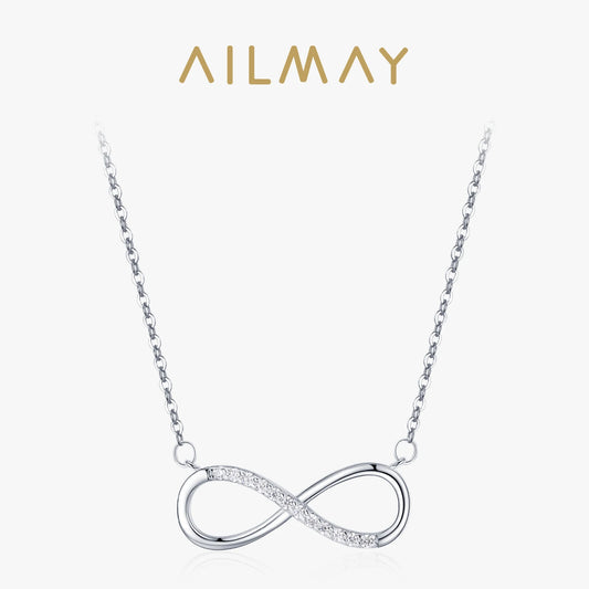 Ailmay 100% 925 Sterling Silver Infinite Love Pendant Necklace
