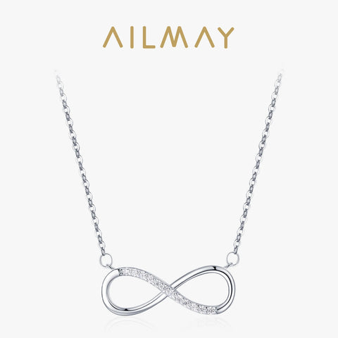 Ailmay 100% 925 sterling zilveren oneindige liefdeshanger ketting 