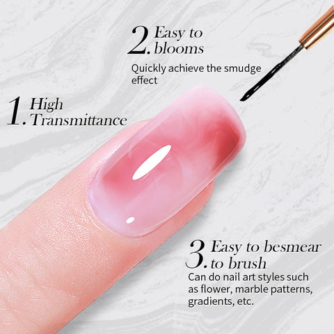 BORN PRETTY 10ml Clear Blooms Gel Polish for Marble Nail Art