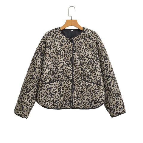 MUJER Luipaardprint Oversized Jas voor Dames – Stijlvolle Jas met Drukknopen 2025