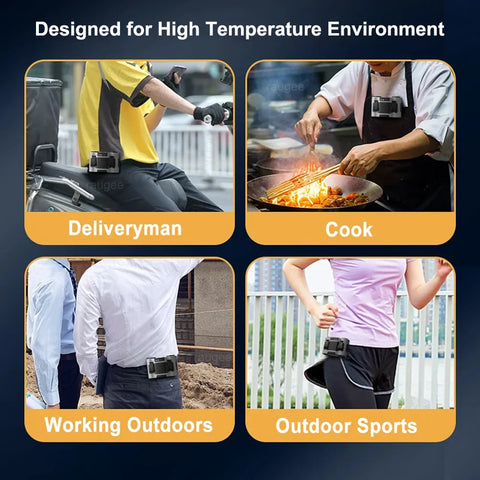 Portable Waist Fan 20000mAh Outdoor Hanging Neck Fan with Power Bank - Perfect for Sports and Work