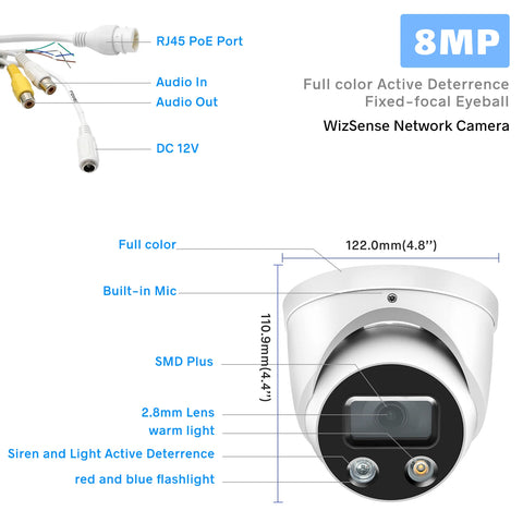 Dahua 8MP Smart Dual Light Camera IPC-HDW3849H-AS-PV