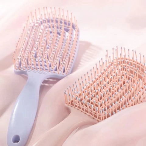 1Pcs Elastic Massage Comb - Hollow Out Hair Brush for Scalp Massage & Quick Detangling