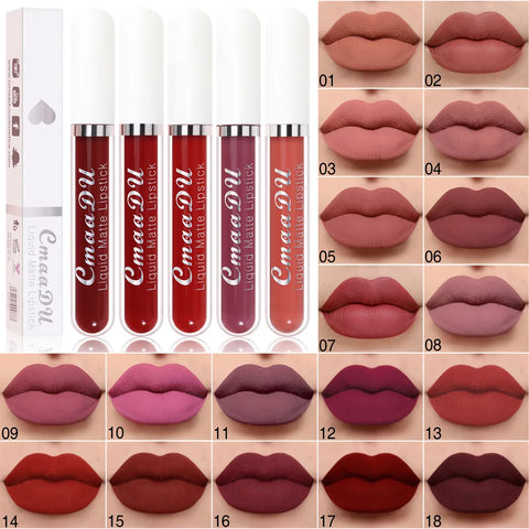 Long Lasting Velvet Matte Lip Gloss - Rose Liquid Lipstick for Women - 18 Stunning Colors